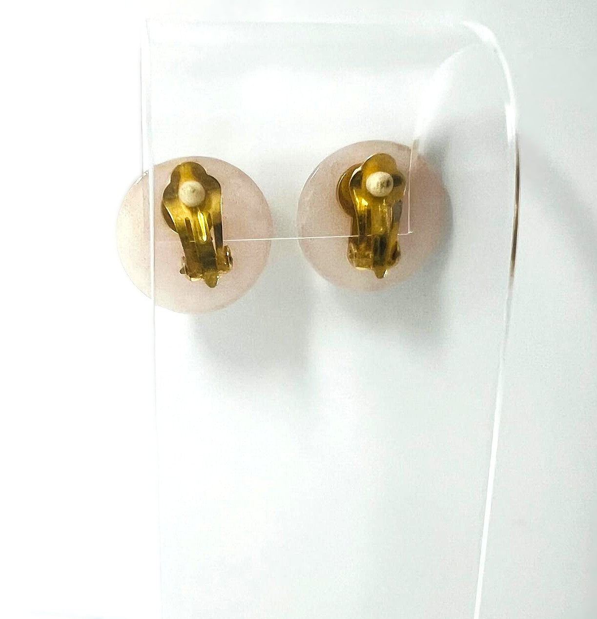 Antike Art Deco Rosenquarz Ohrclips