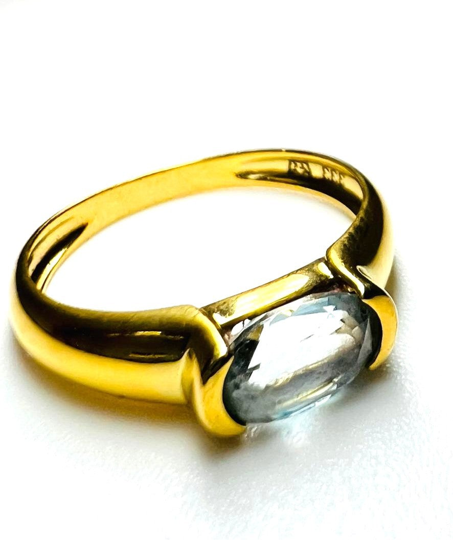 333 Gold Ring Aquamarin
