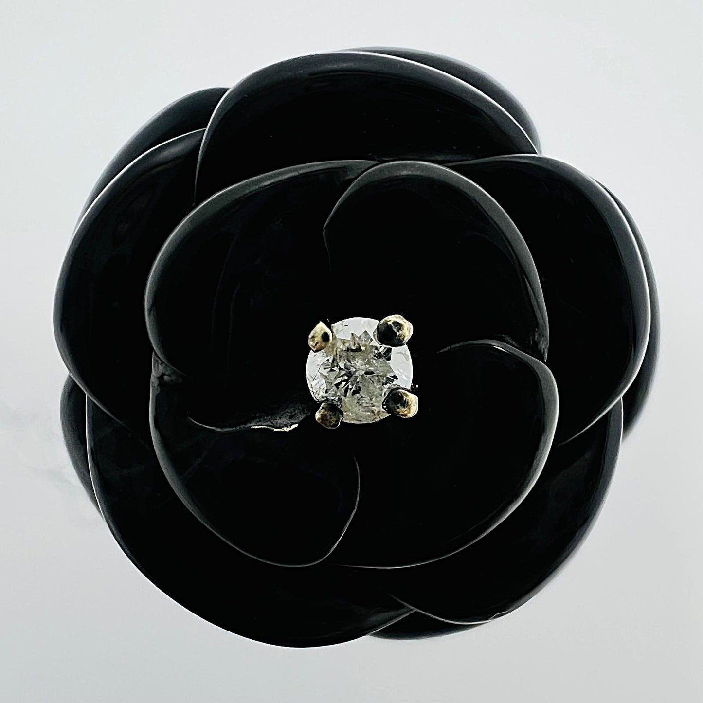 Ring aus 333er Gold mit Onyx-Rose