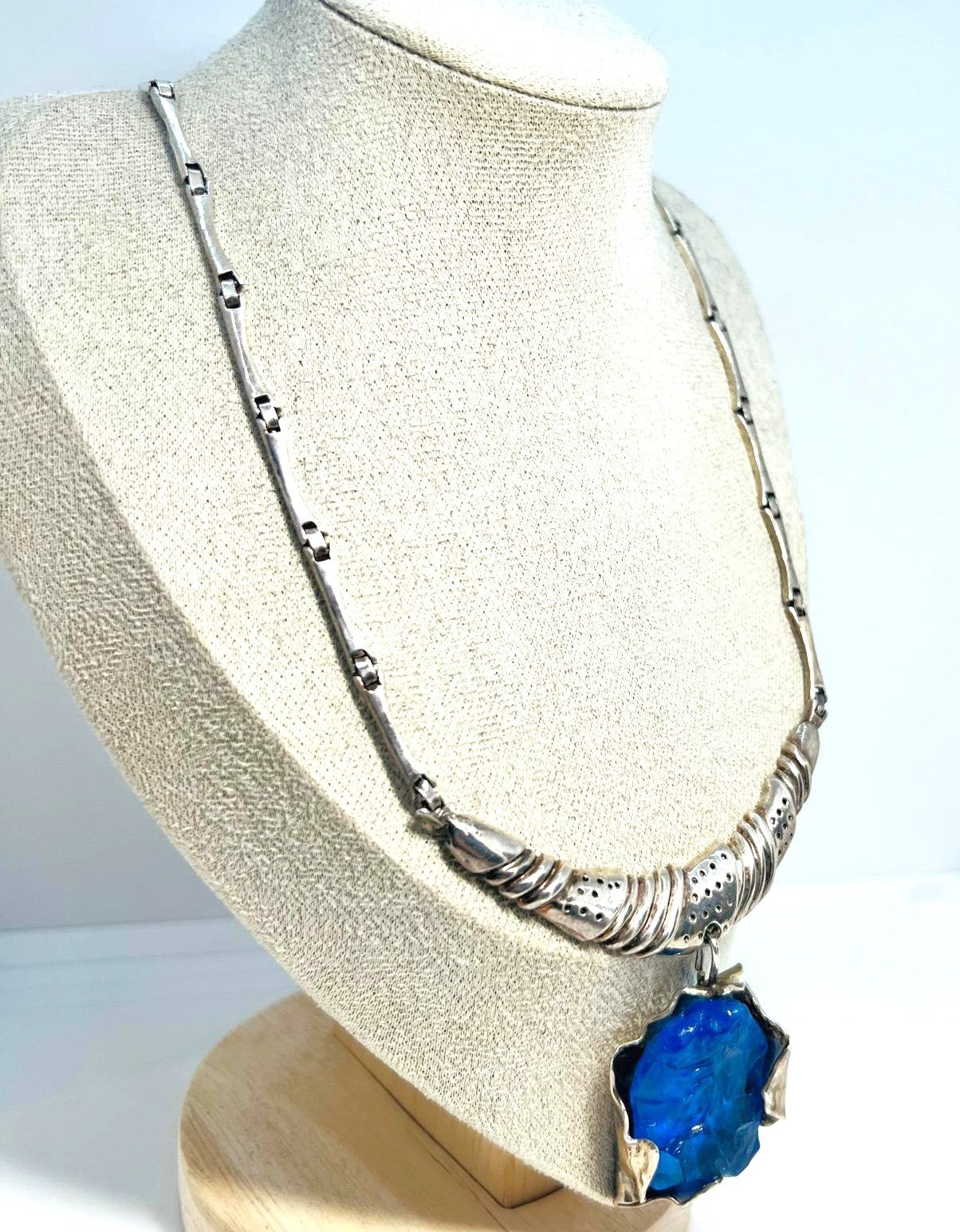 Unikat Vintage Designerkette 950 Silber