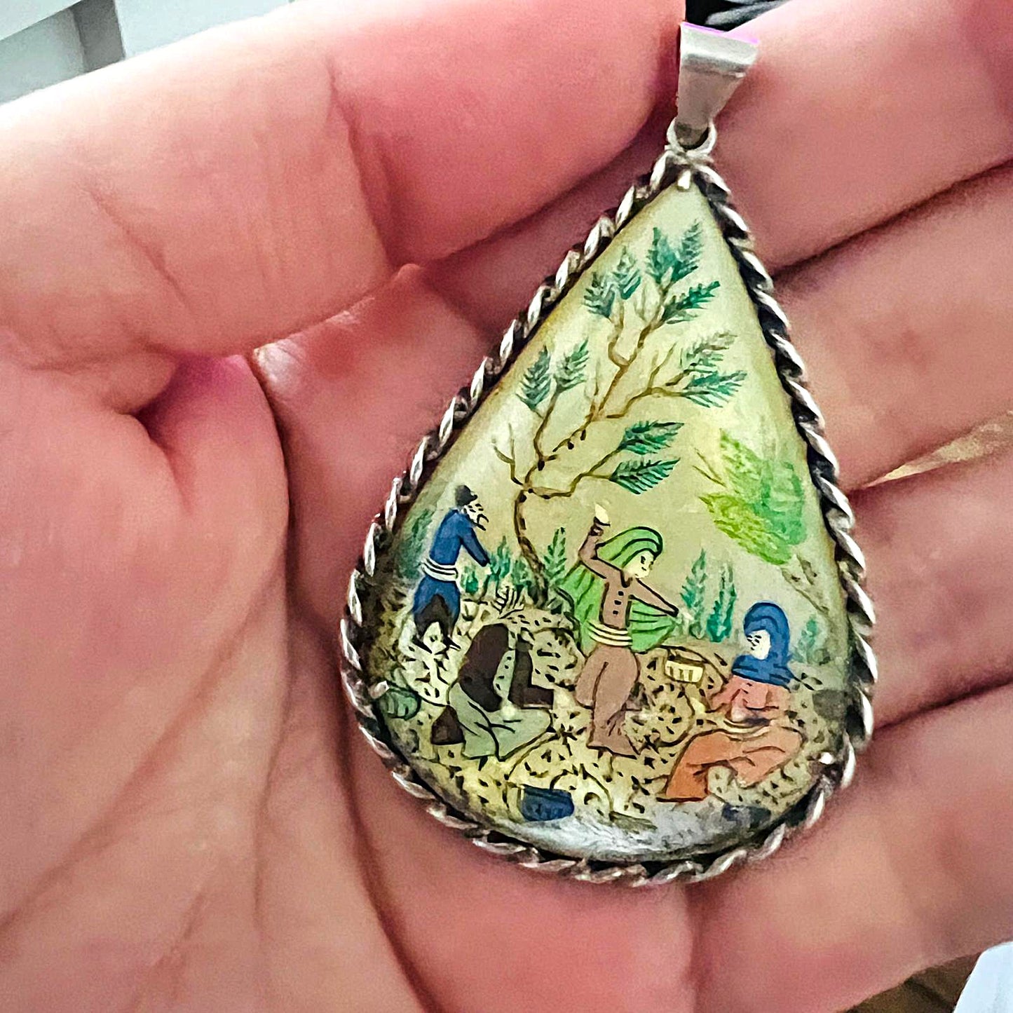 Persische Miniatur Malerei Anhänger