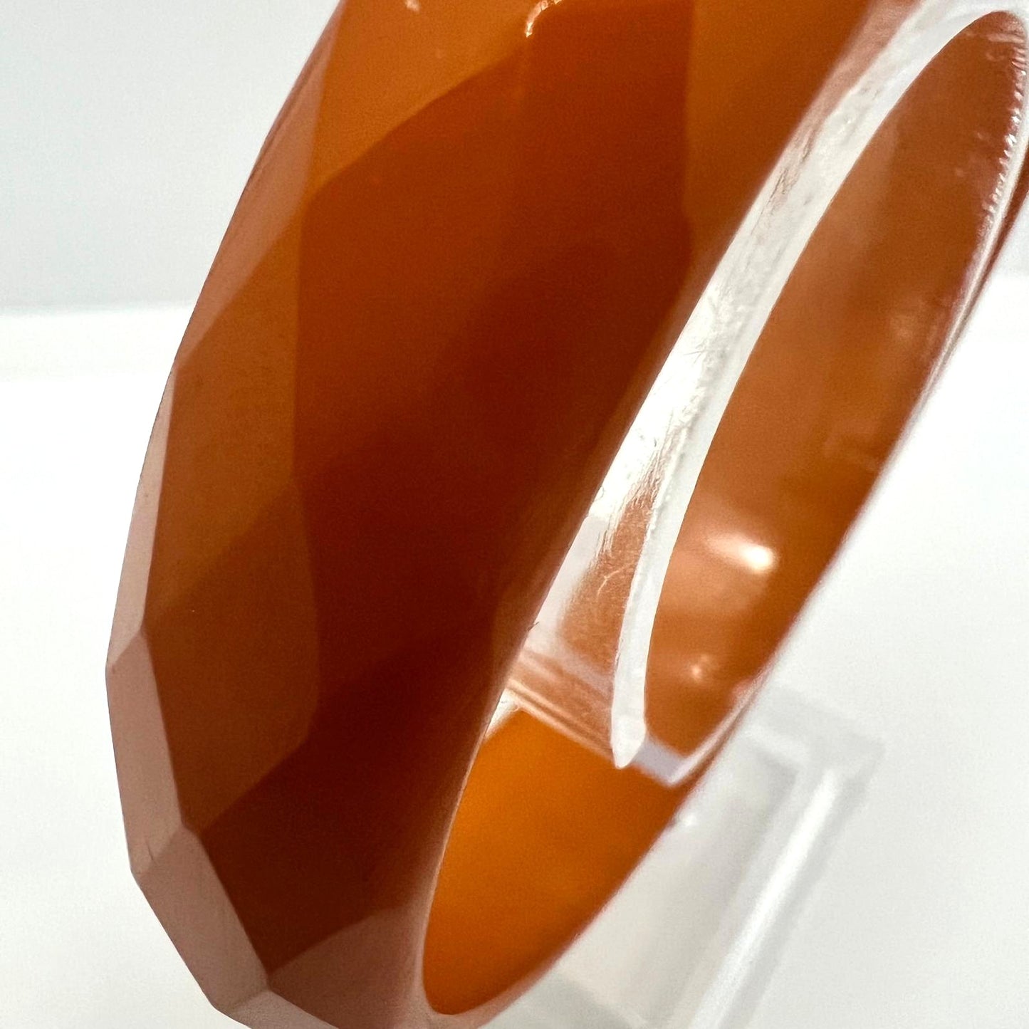 Faceted Solid Baltic Amber Bangle
