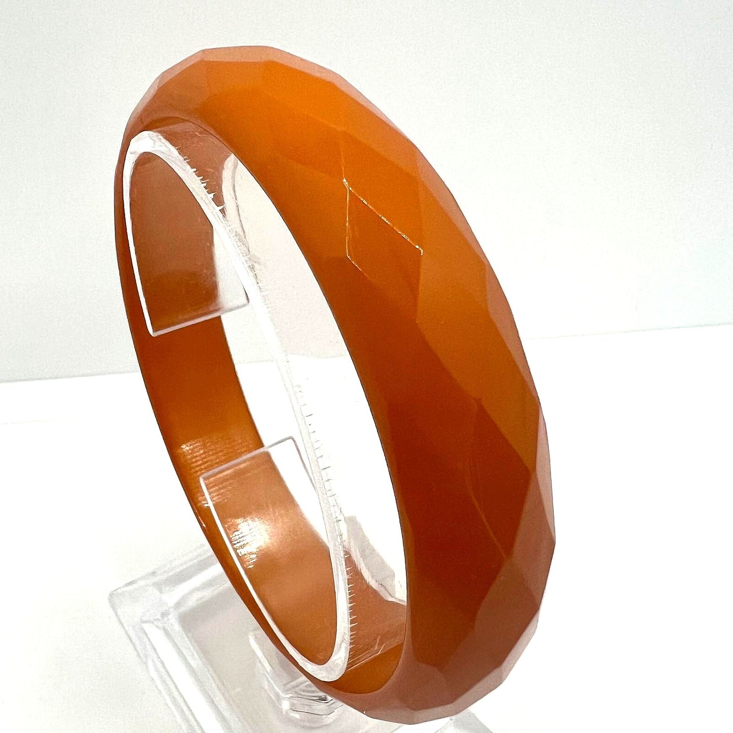 Faceted Solid Baltic Amber Bangle