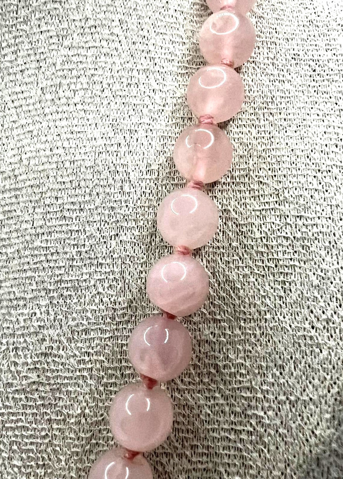 Vintage Rosenquarz Edelsteinkette