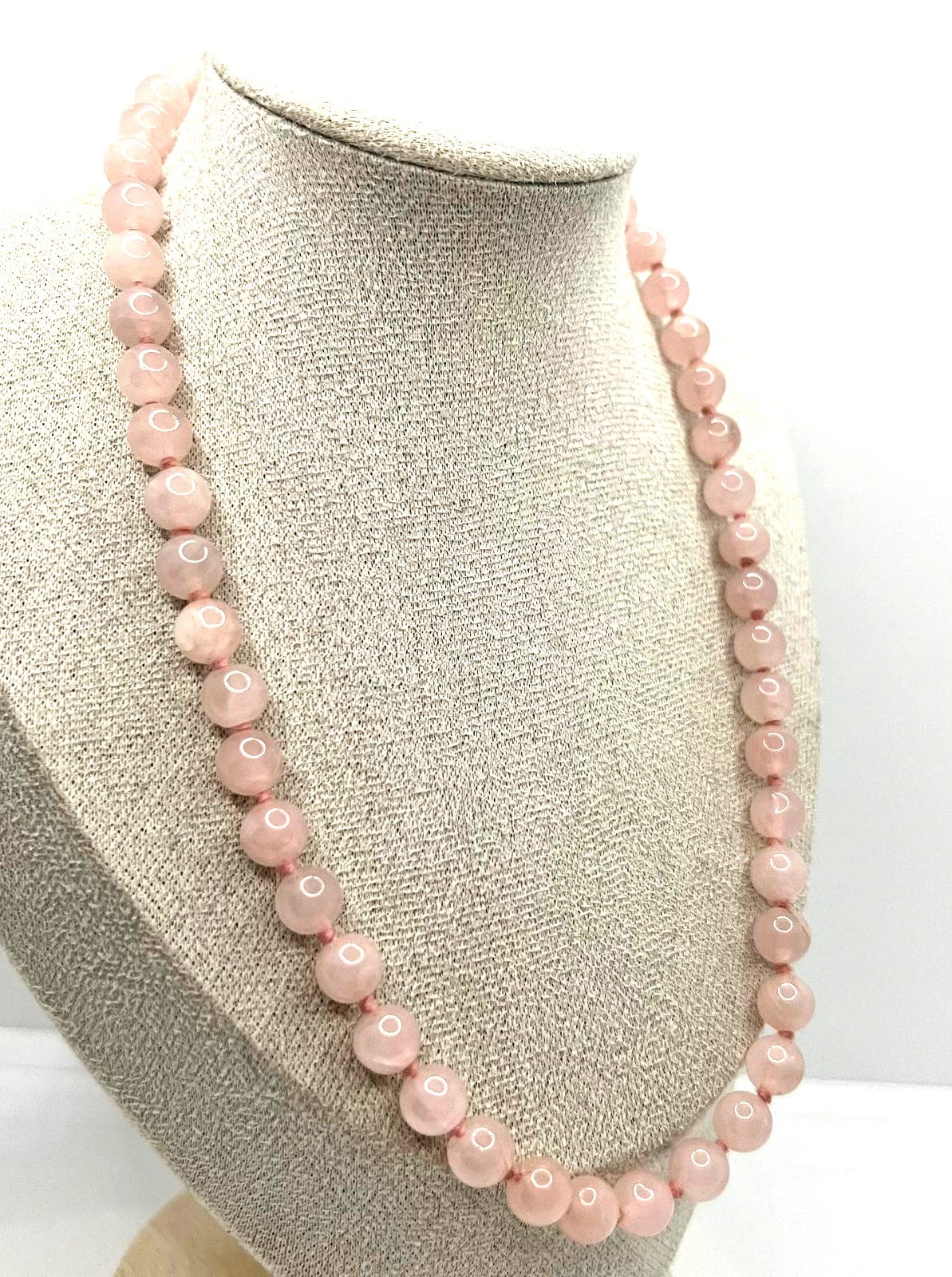 Vintage Rosenquarz Edelsteinkette