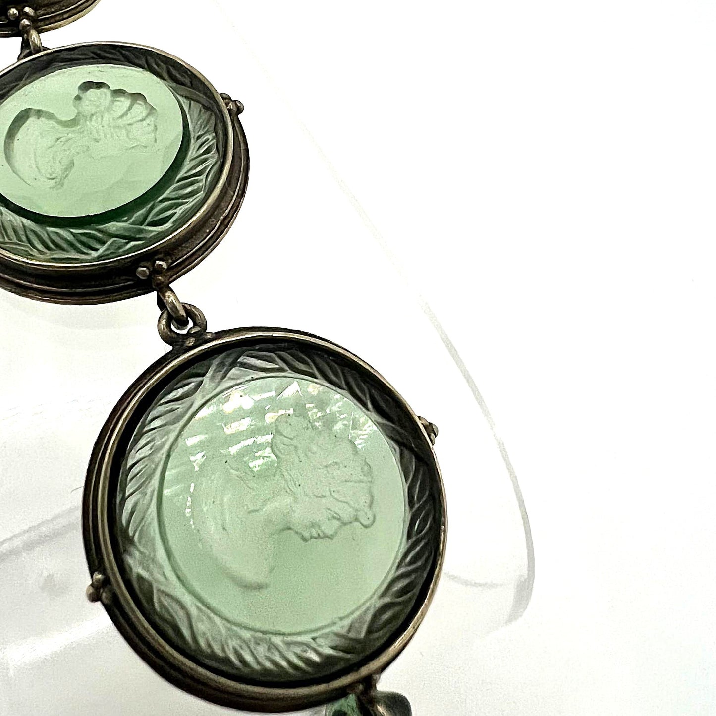 Art Deco Armband Silber Kristallglas Kamee
