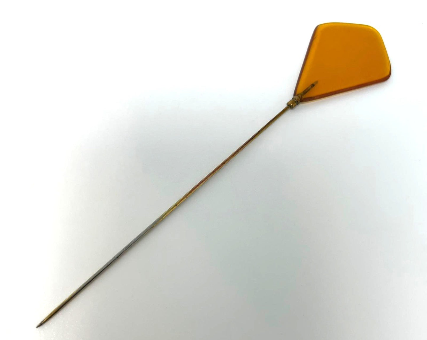 Antike XXL Hutnadel Bernstein Butterscotch