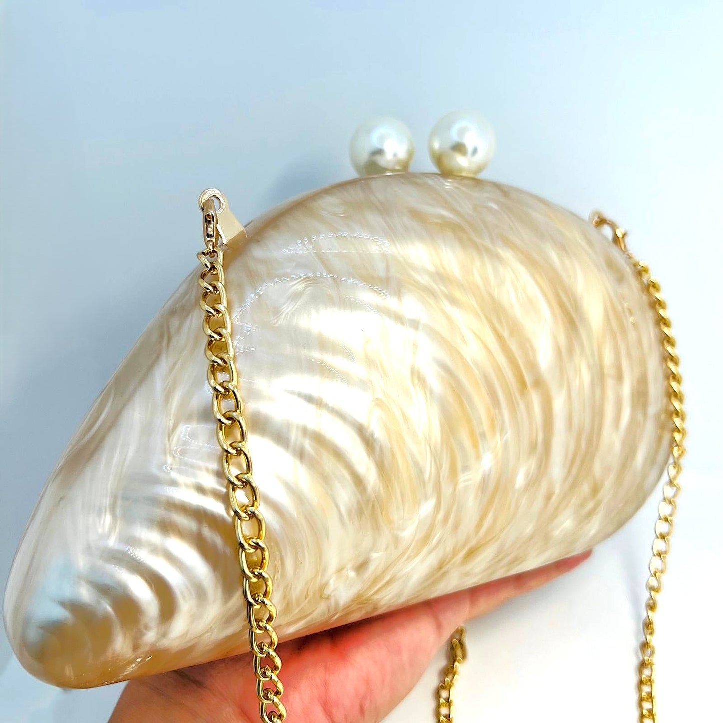 Luxus Perlmutt Clutch