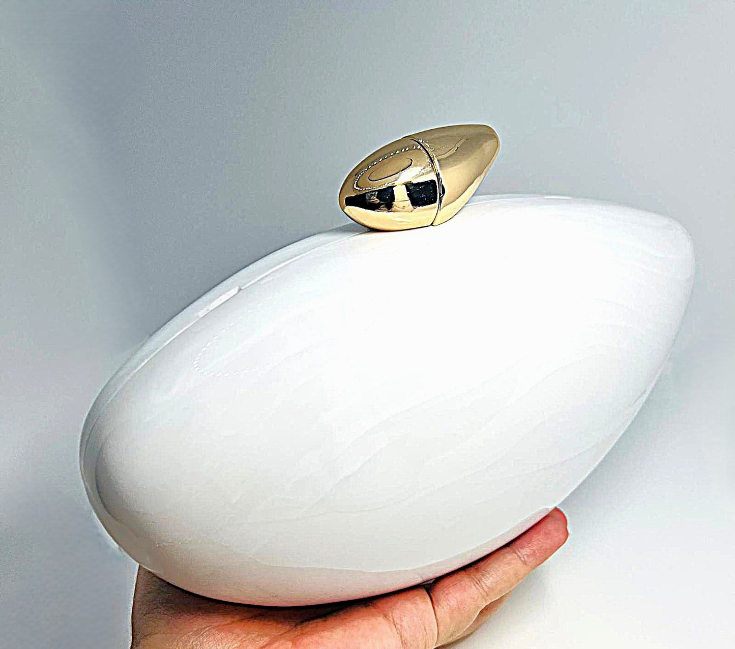 Luxury White Pearl Effect Clutch Bag