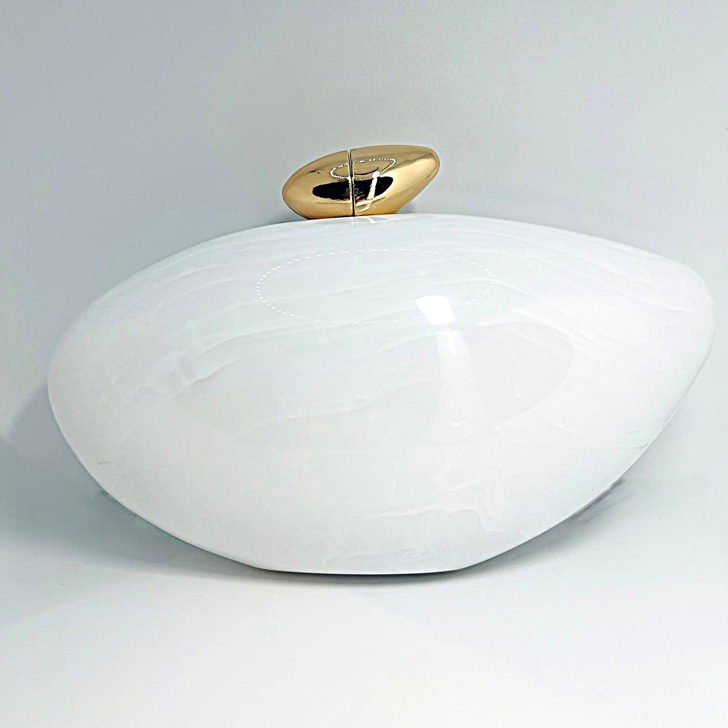 Luxury White Pearl Effect Clutch Bag