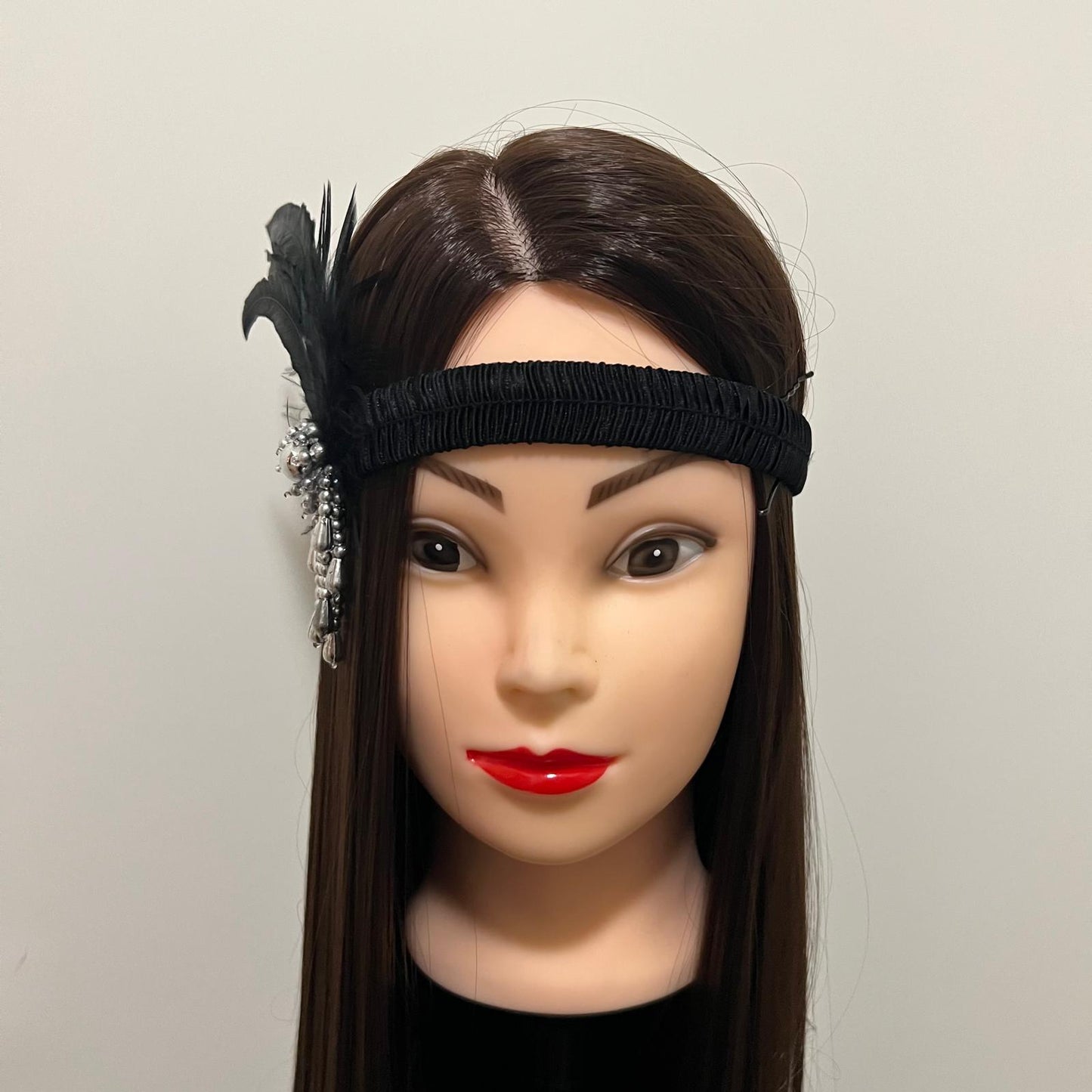 1920s Style Flapper Headband Black