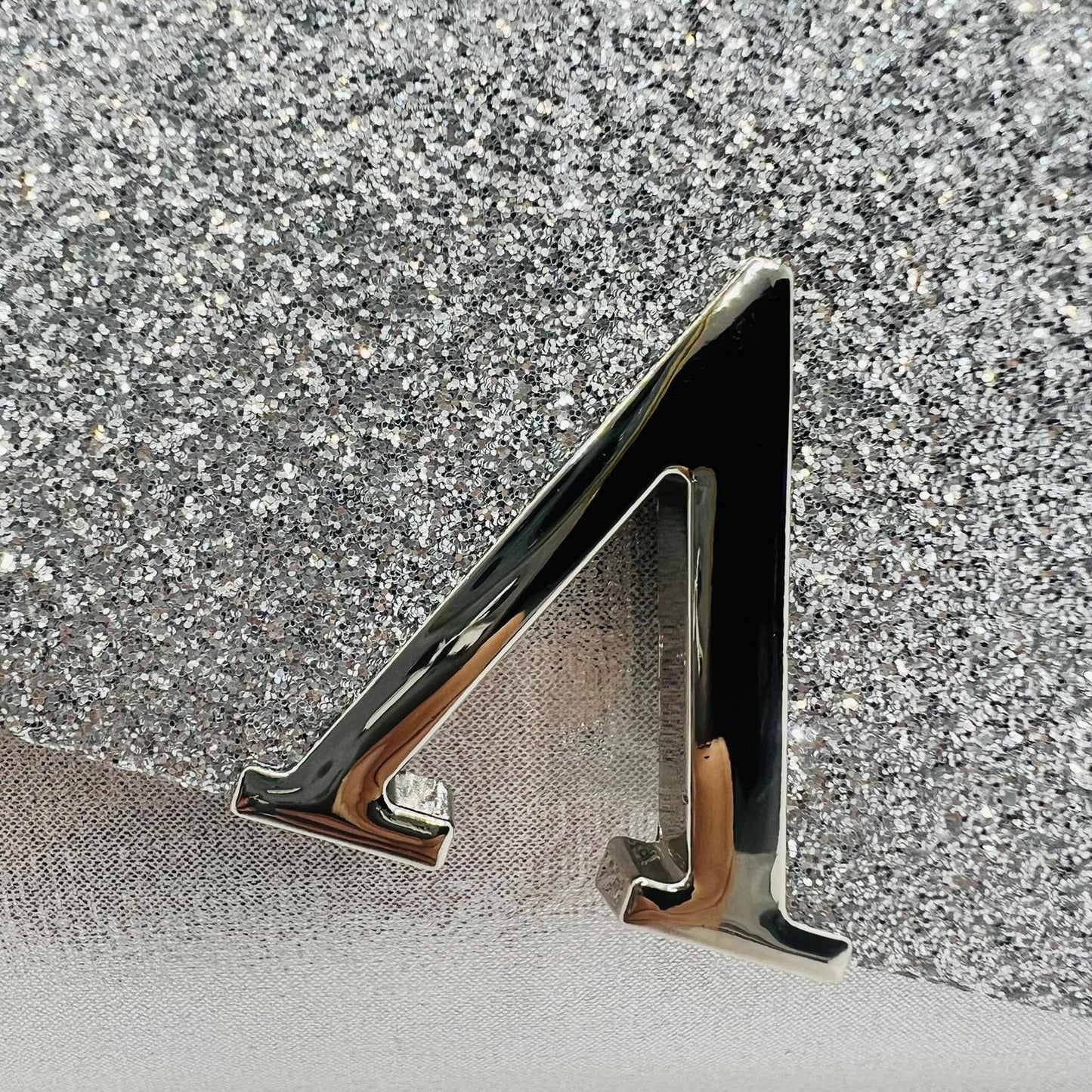 Luxuriöse silberne Glitzer Clutch