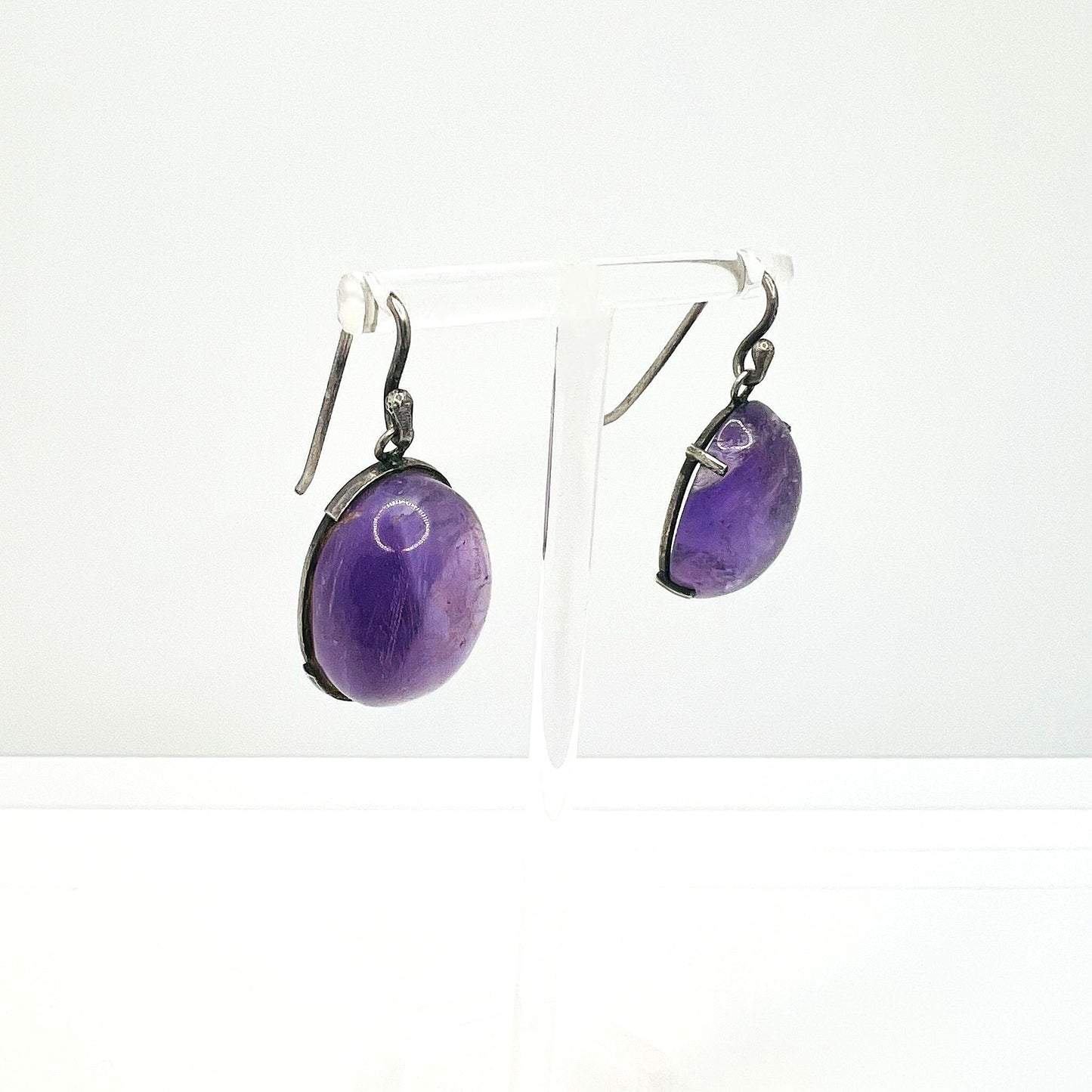 Antike Silber Ohrhänger mit Amethyst
