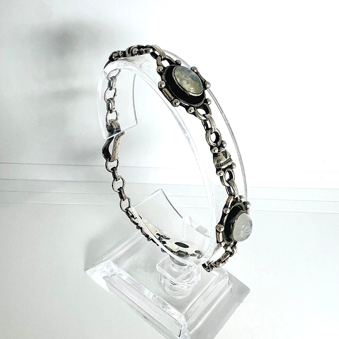 Vintage 925er Silber Armband mit Mondstein
