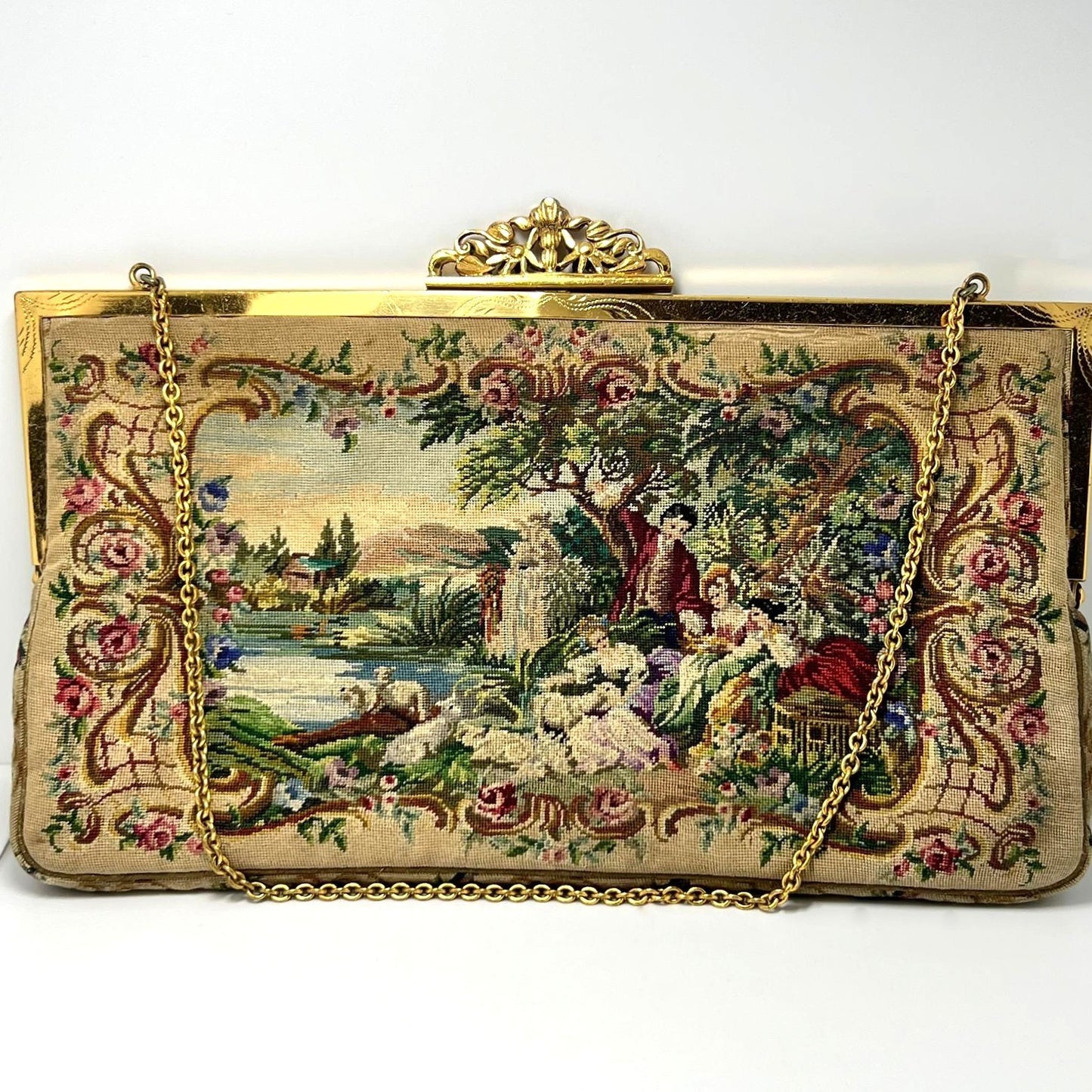 Vintage Tapisserie Abendtasche