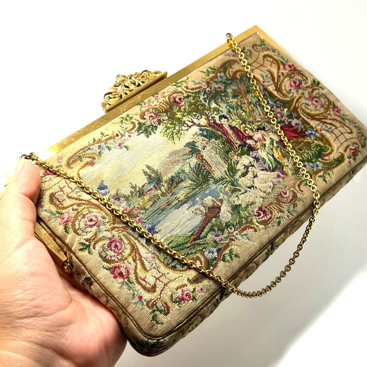 Vintage Tapisserie Abendtasche