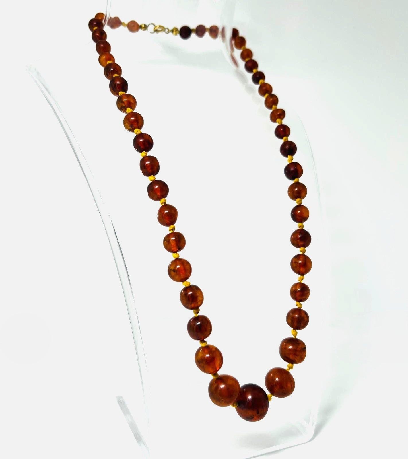 Minimalistische Vintage Bernsteinkette