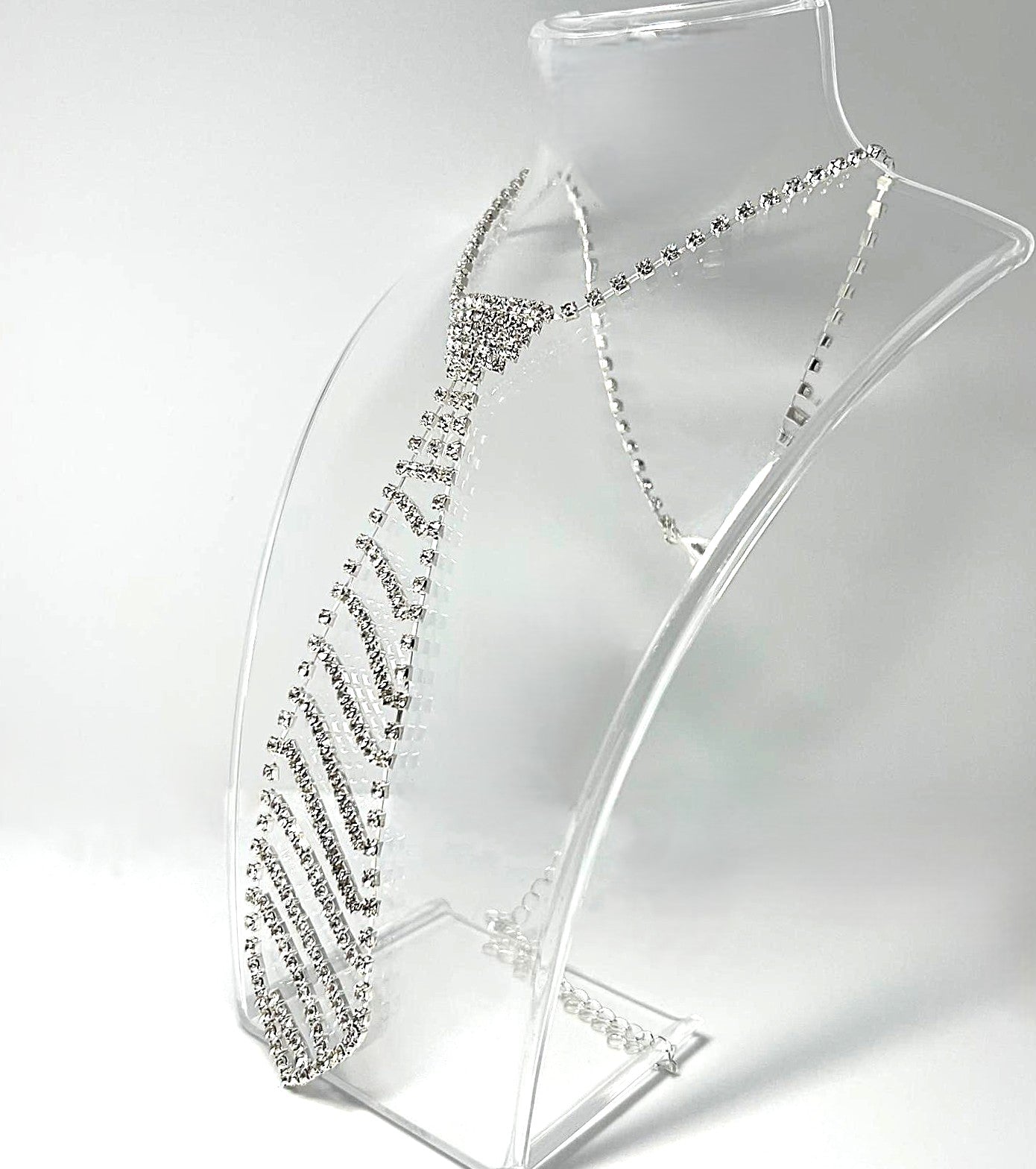 Glamouröse Strass Krawatten‑Kette