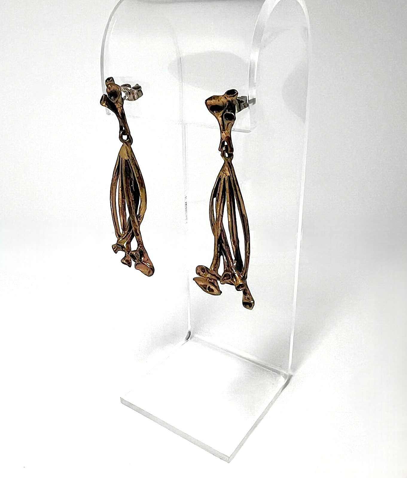 Antike Jugendstil Bronze Ohrhänger