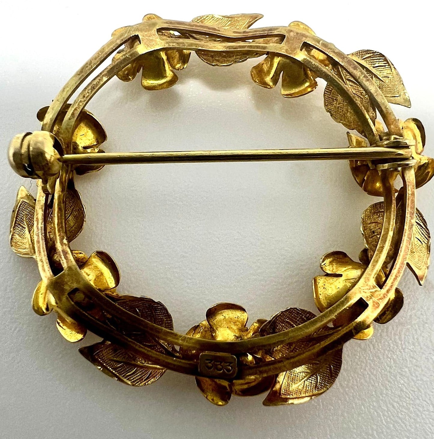333 Gold Brosche mit Rosen