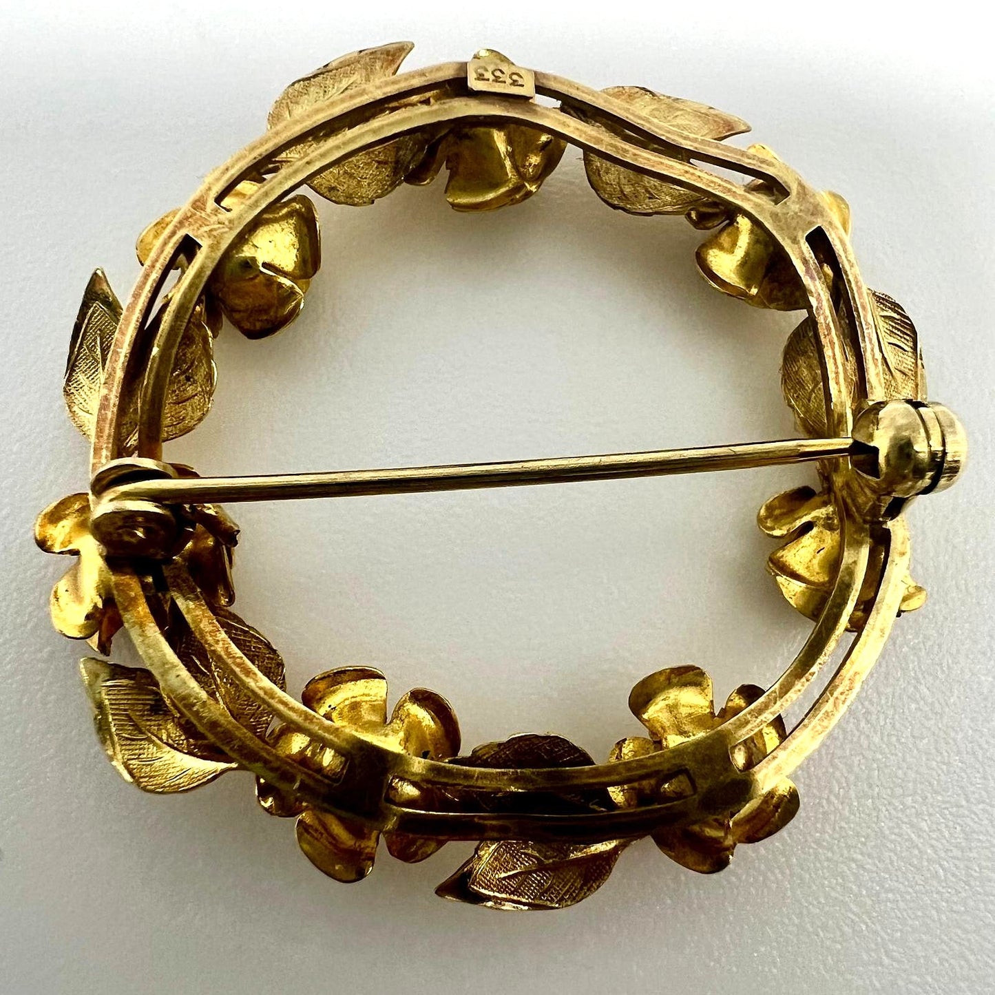 333 Gold Brosche mit Rosen
