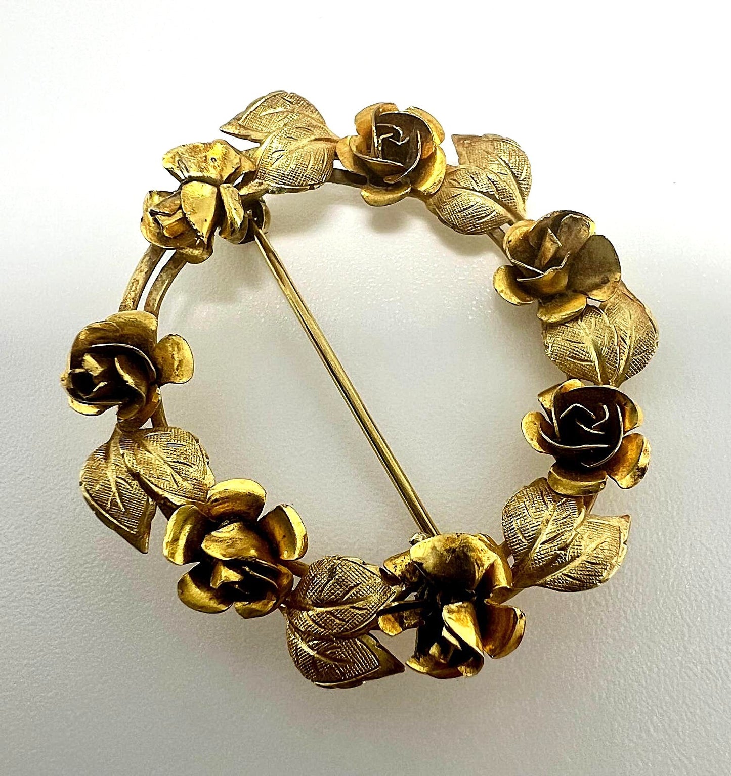 333 Gold Brosche mit Rosen
