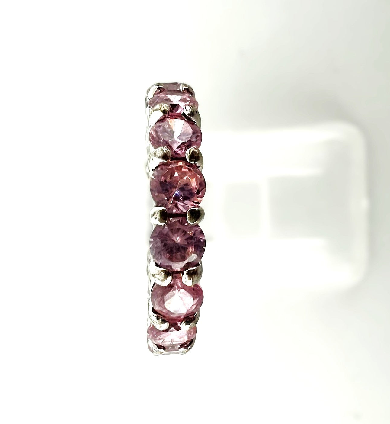 925er Silber-Memoire-Ring mit rosa Zirkonia
