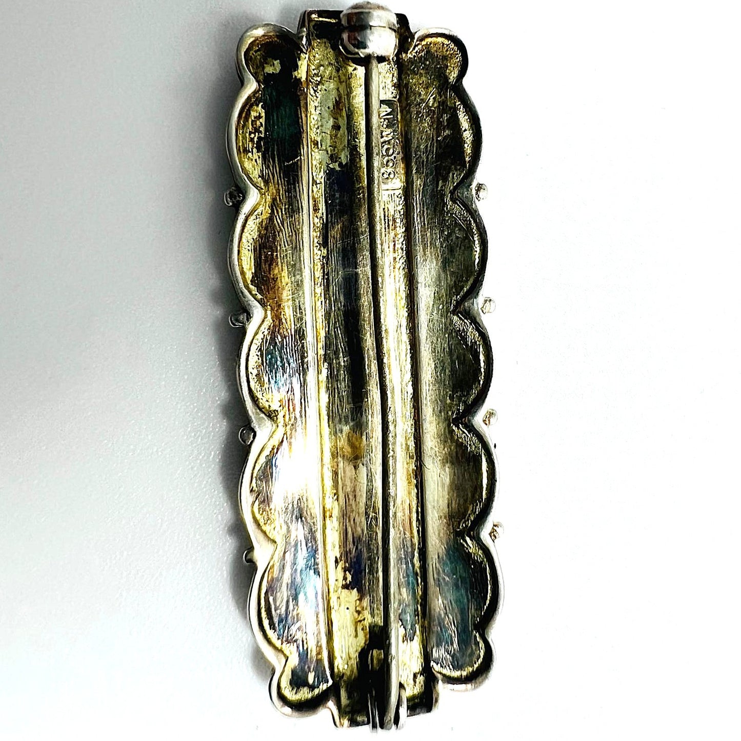 835er Silber-Brosche mit Markasiten