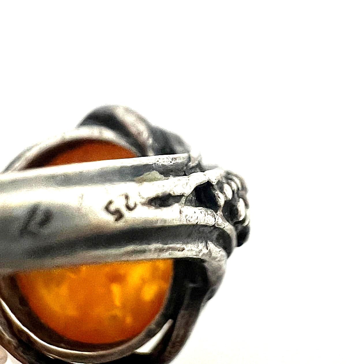 925 Silber Ring mit Bernstein
