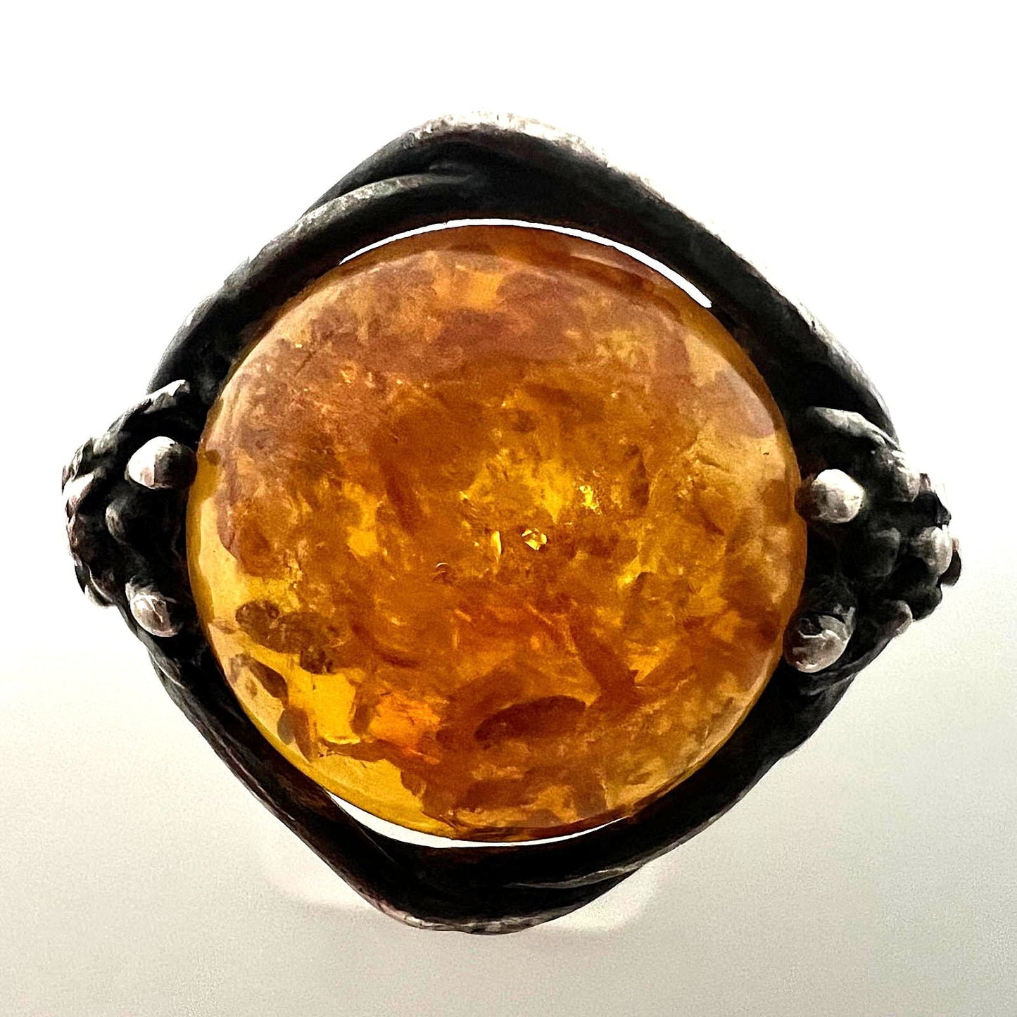 925 Silber Ring mit Bernstein