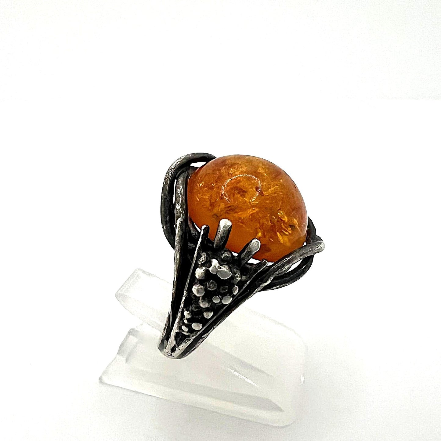 925 Silber Ring mit Bernstein