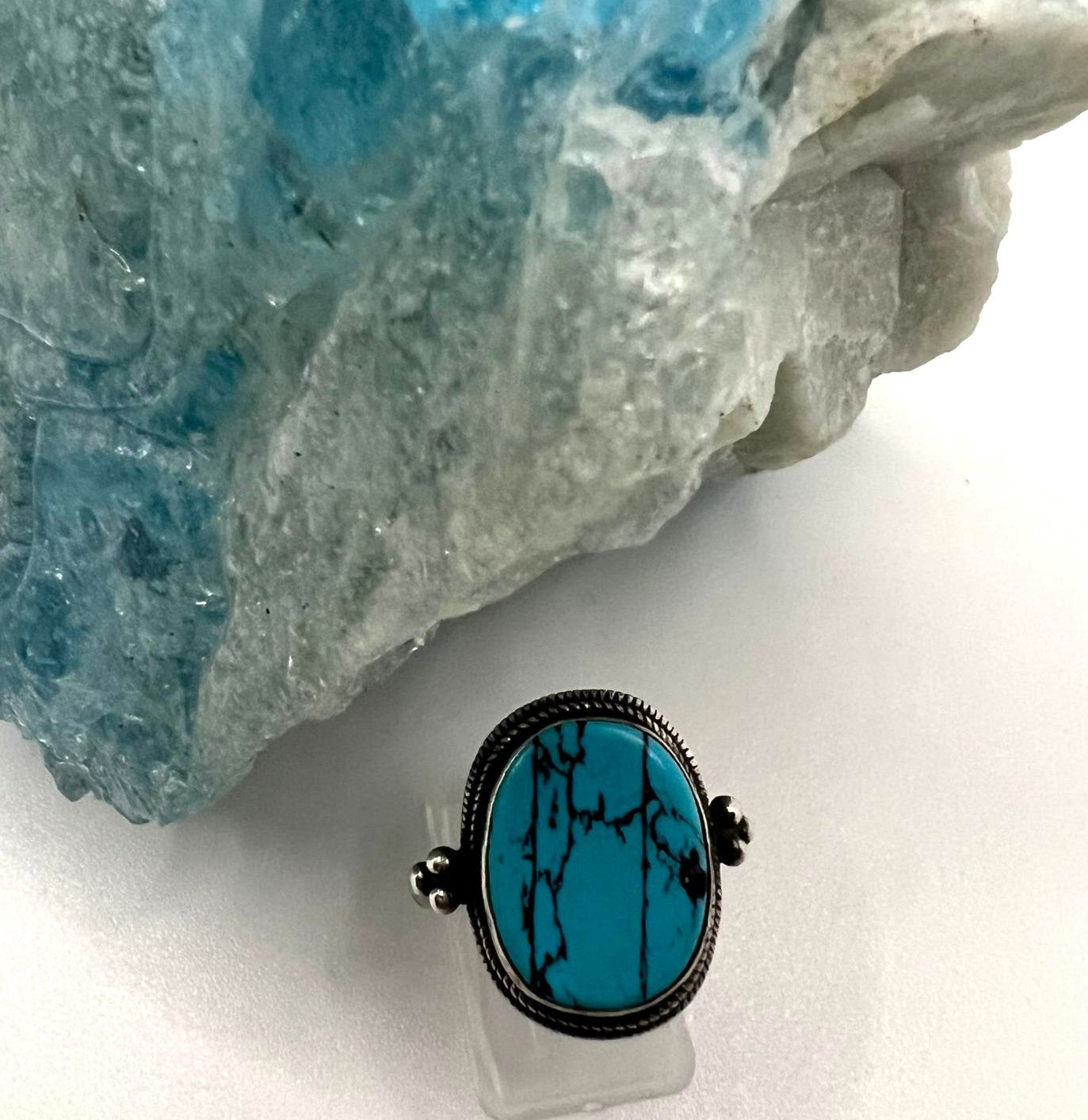 Vintage 925 Silver Ring with Turquoise – Handmade & Unique