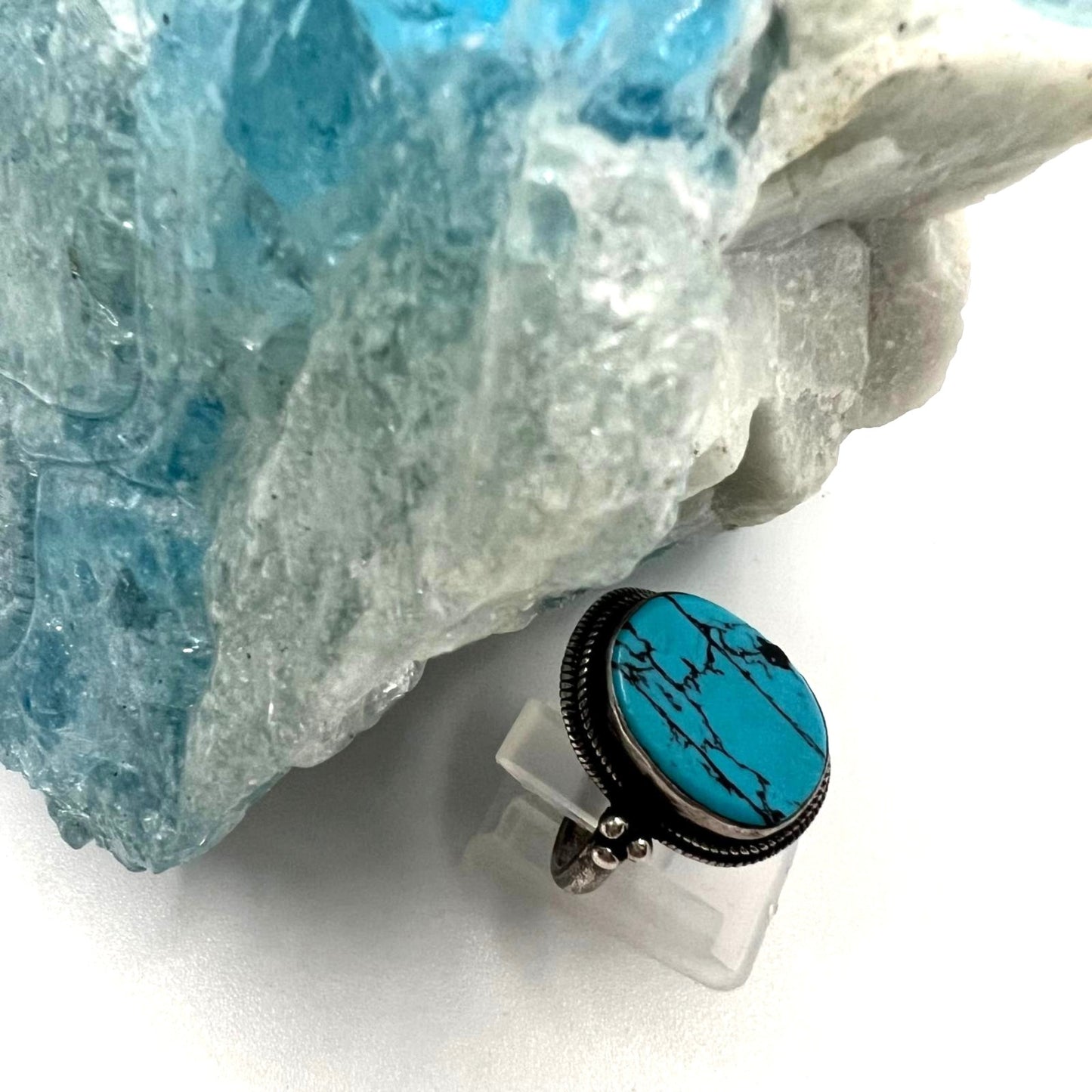 Vintage 925 Silver Ring with Turquoise – Handmade & Unique