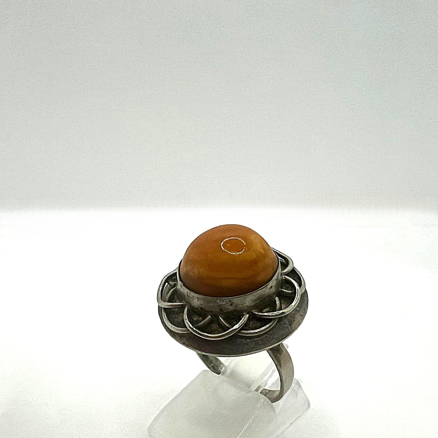 Amber Silberring Art Deco Ring