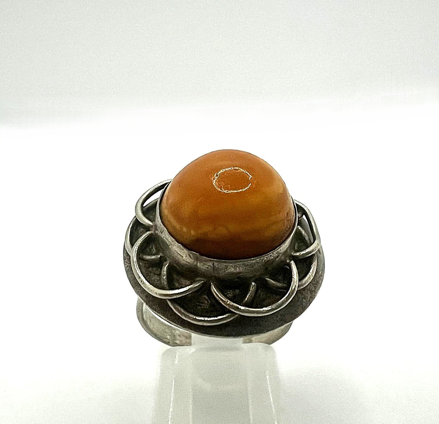 Amber Silberring Art Deco Ring