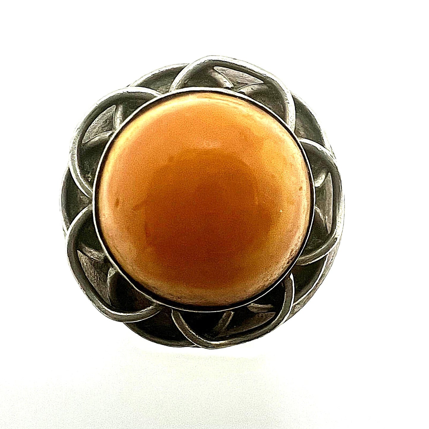 Amber Silberring Art Deco Ring