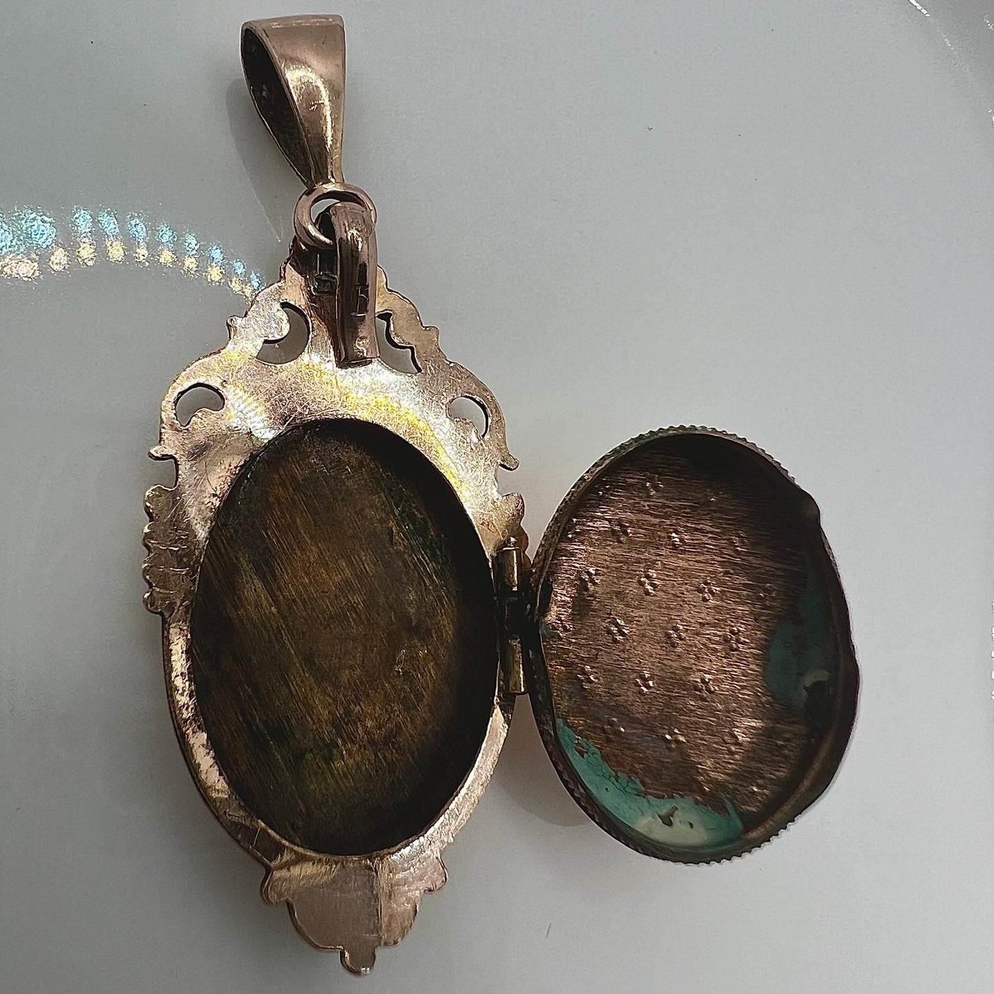 Antik Biedermeier Amulett Anhänger Rosegold