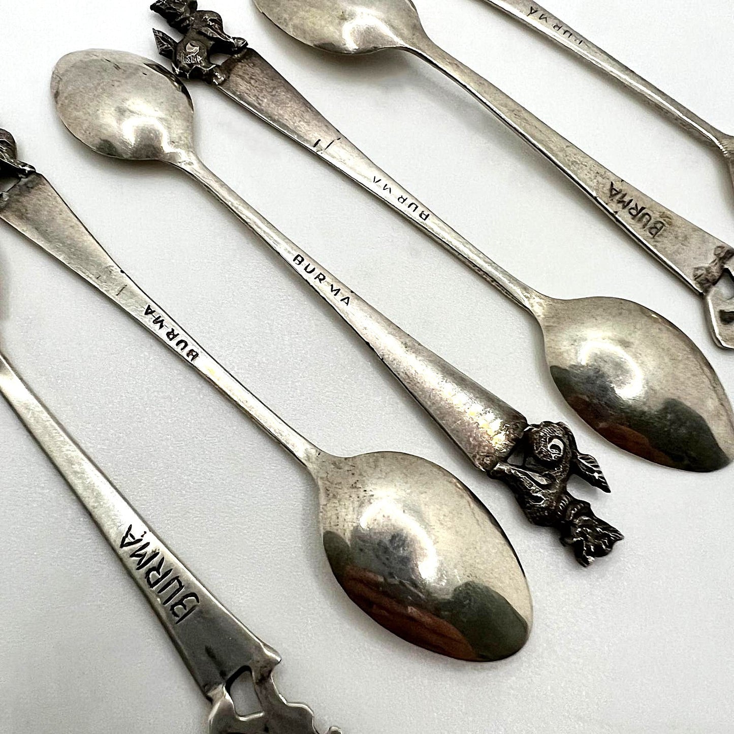 Antik Silber-Teelöffel Set