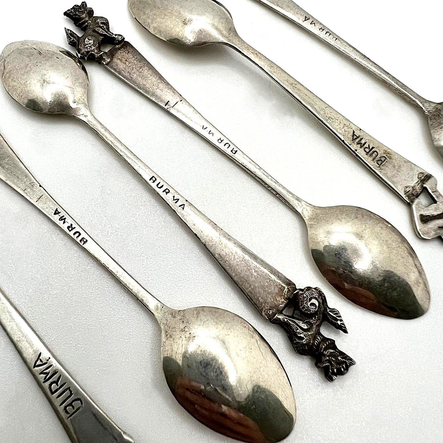 Antik Silber-Teelöffel Set