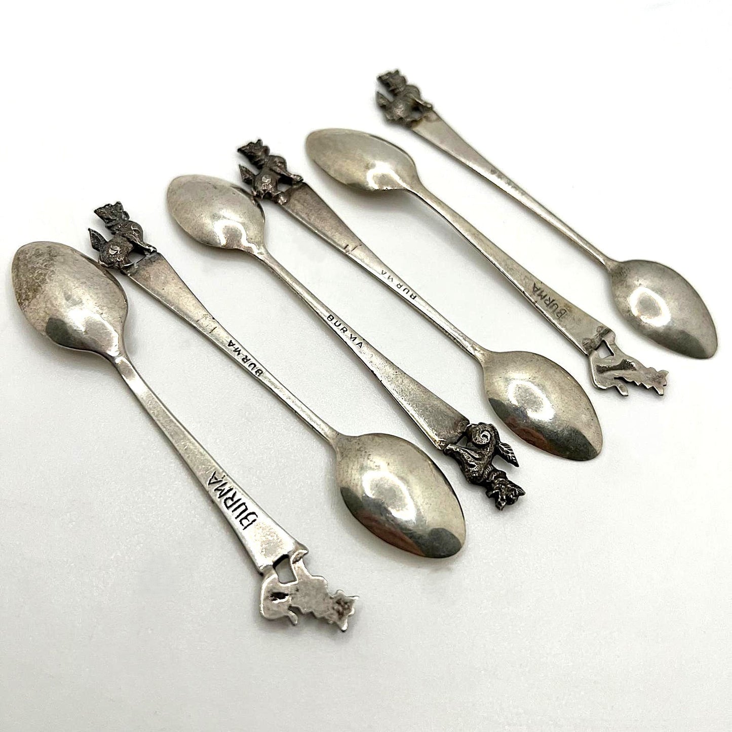 Antik Silber-Teelöffel Set