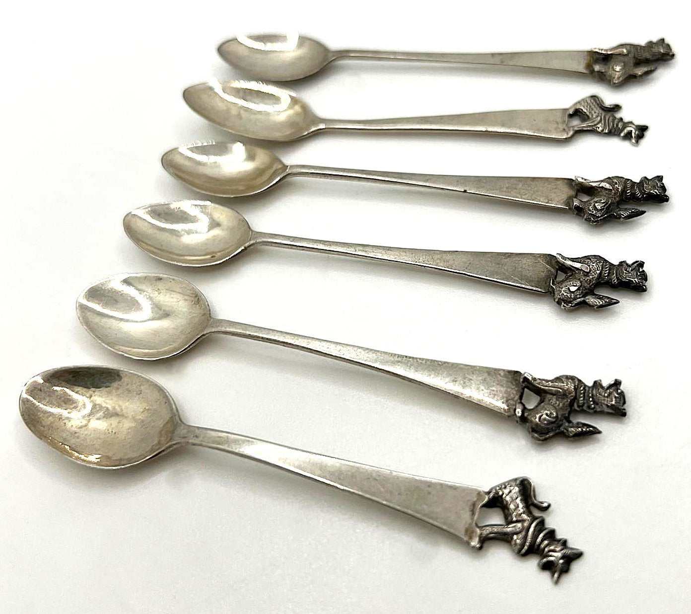 Antik Silber-Teelöffel Set