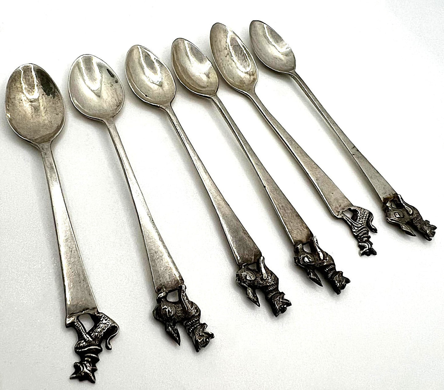 Antik Silber-Teelöffel Set