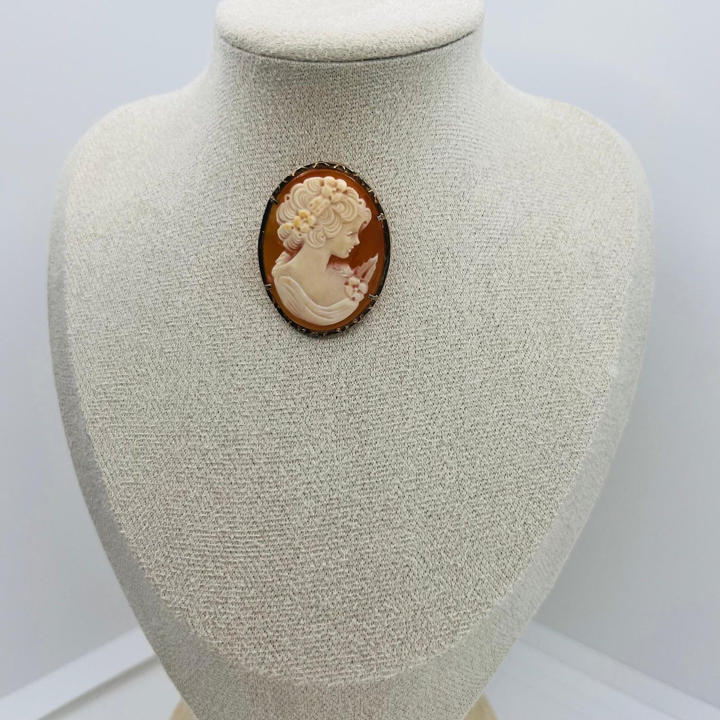 Biedermeier Gemme Brosche und Anhänger 18K Gold