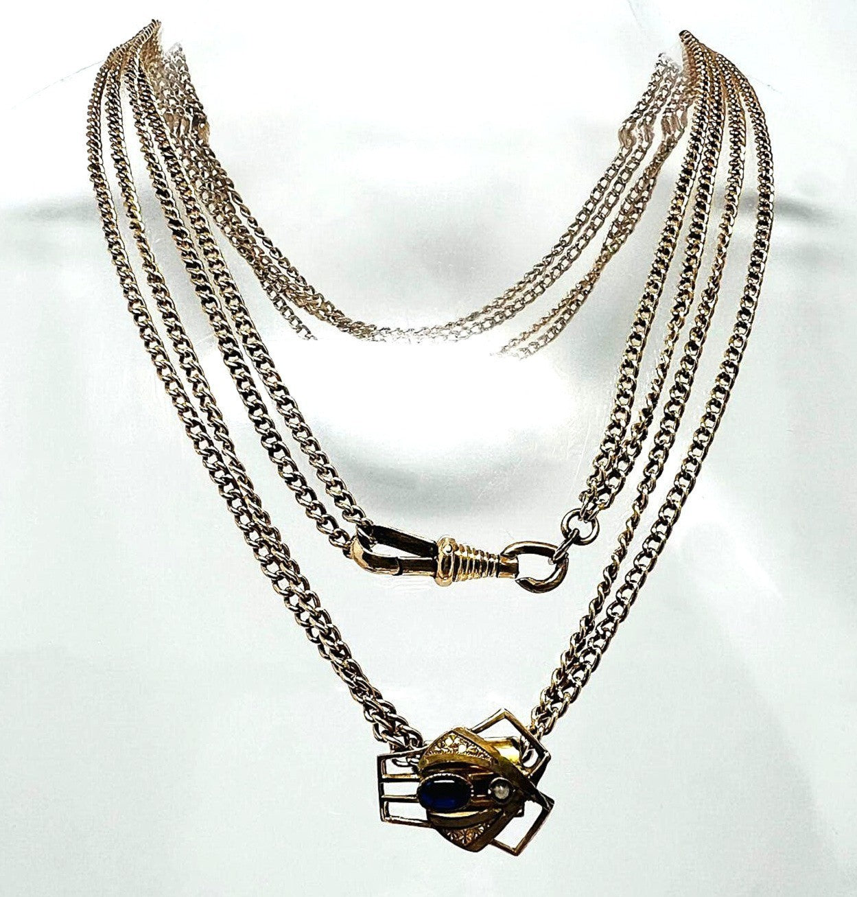 Antike Biedermeier Uhrenkette 4-fach