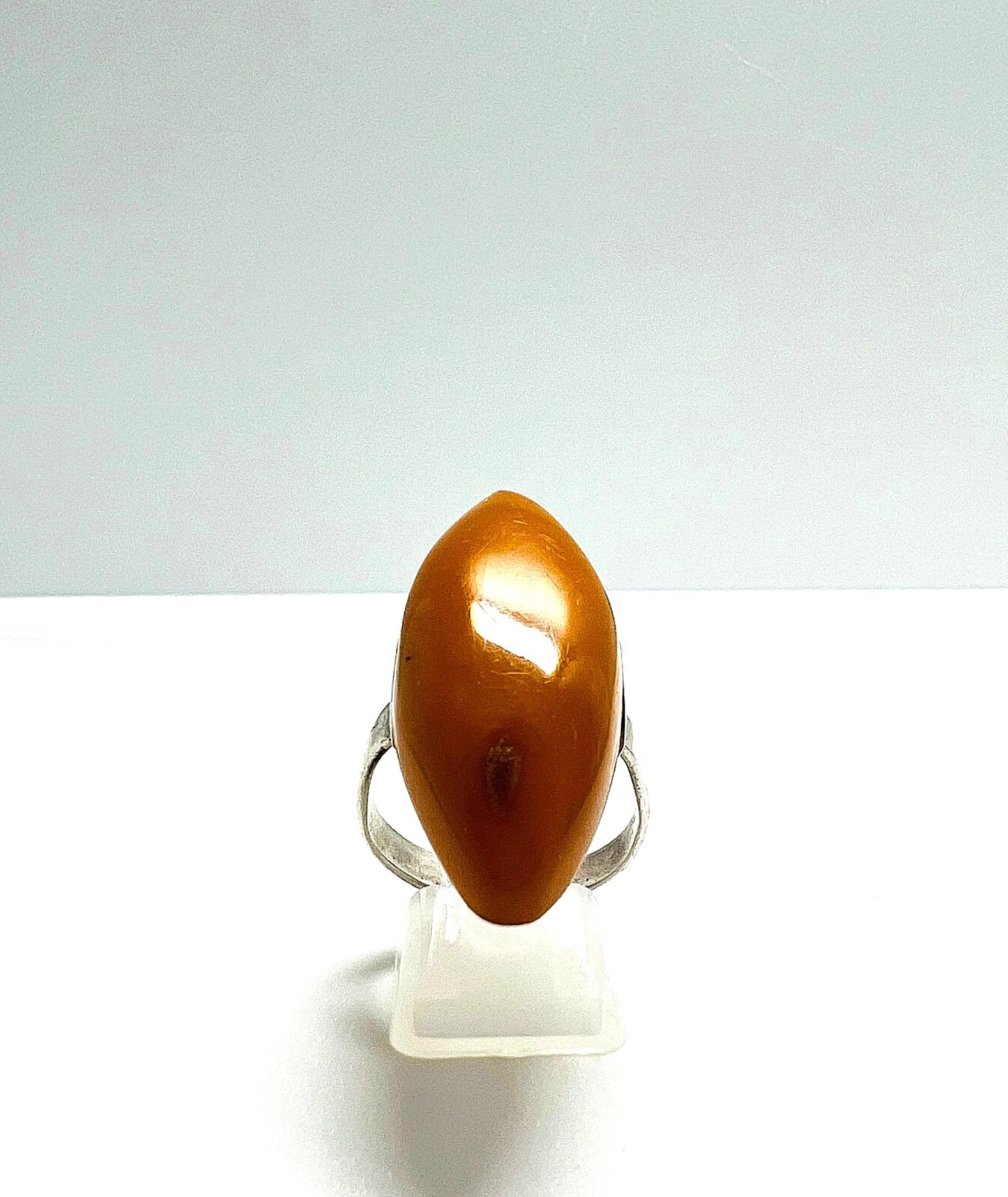 Antiker Butterscotch Amber Silber Ring