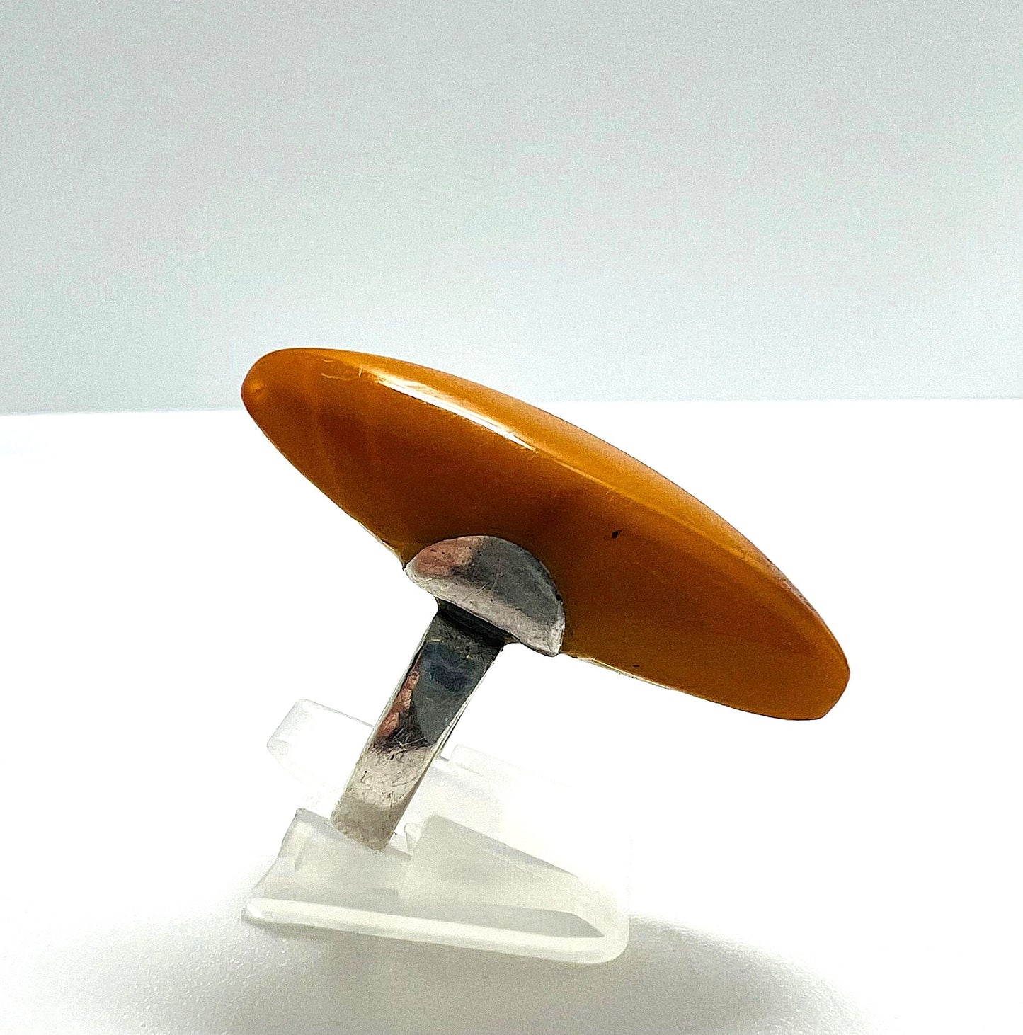 Antiker Butterscotch Amber Silber Ring