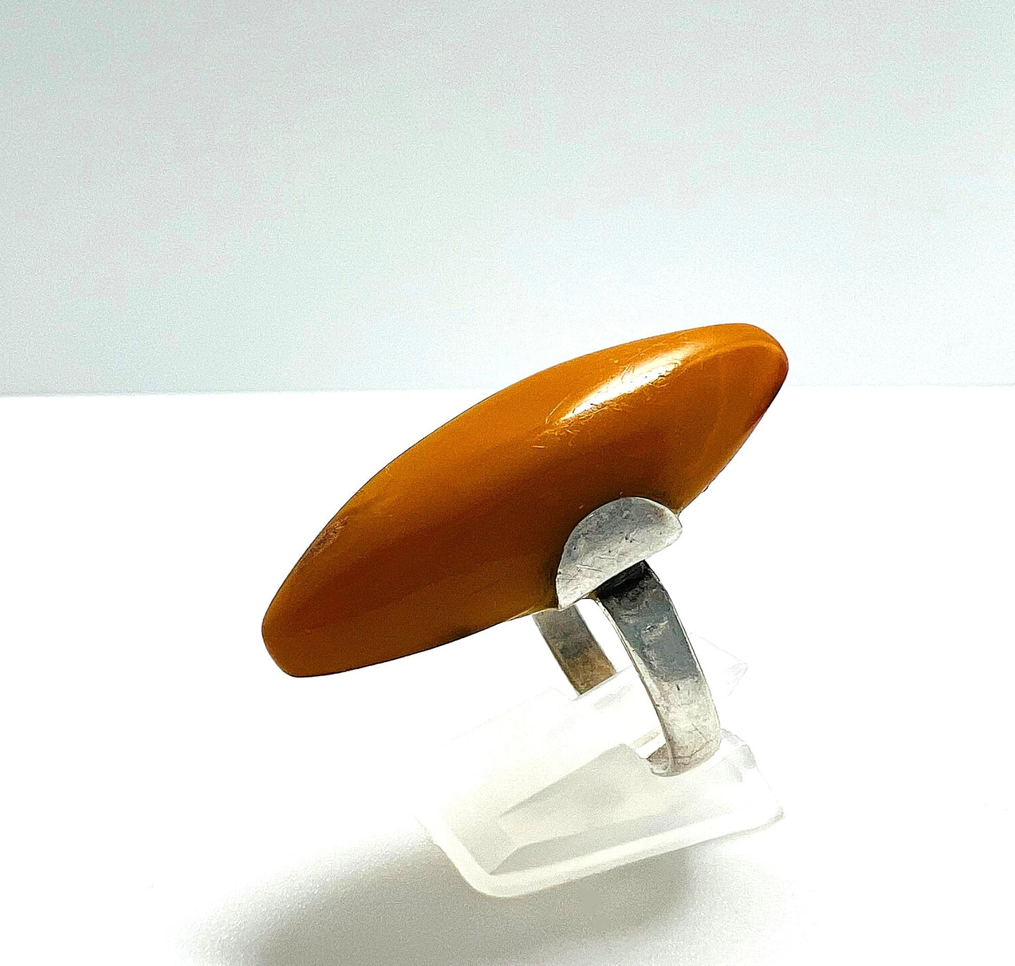 Antiker Butterscotch Amber Silber Ring