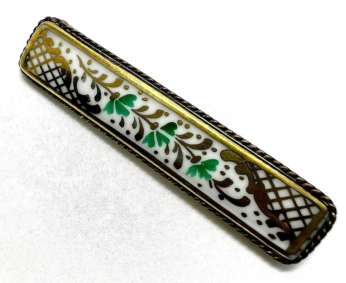 Antique Porcelain Enamel Brooch