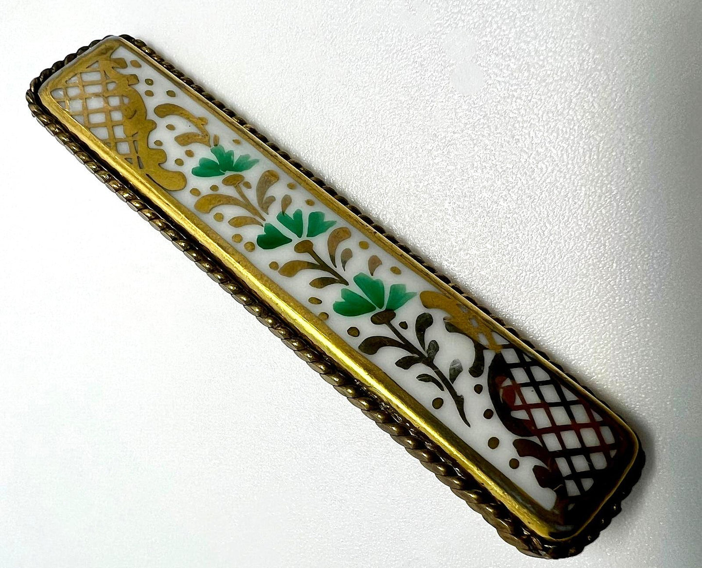 Antique Porcelain Enamel Brooch