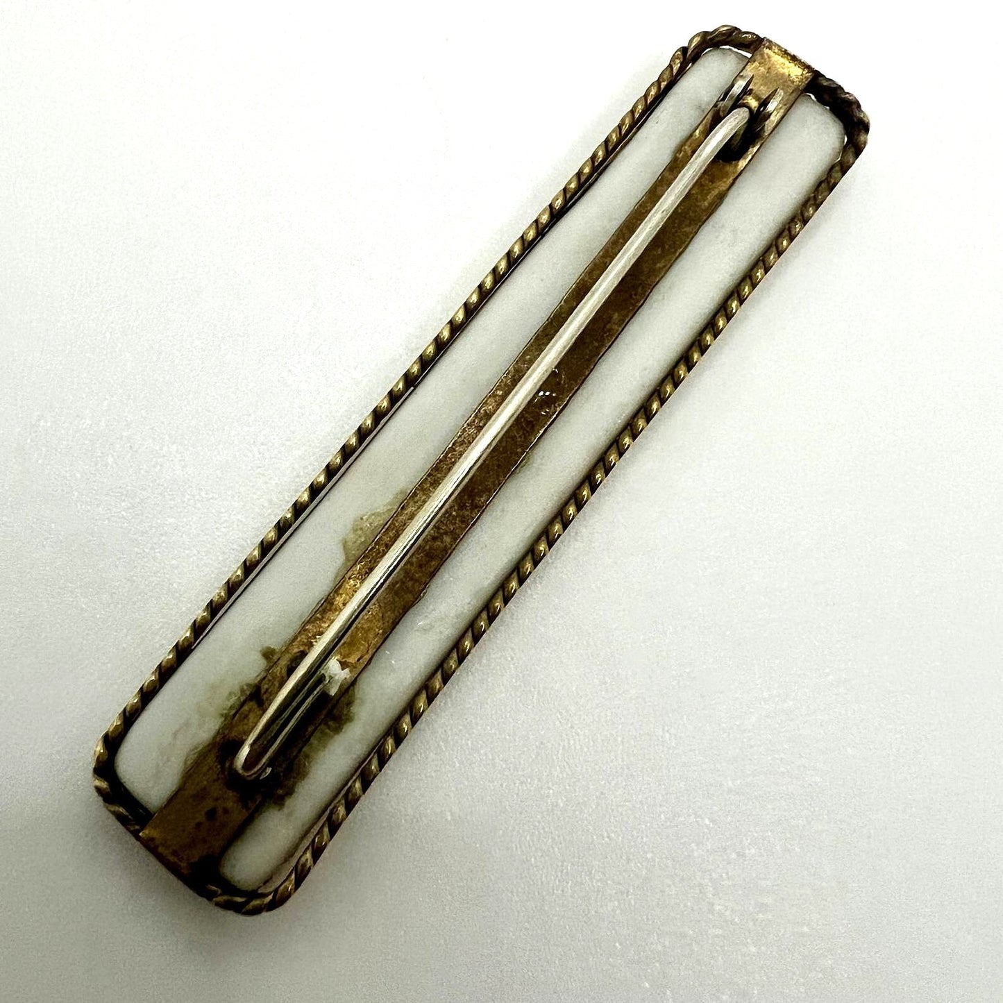 Antique Porcelain Enamel Brooch